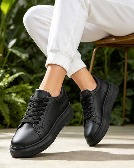Pantofi Sport De Dama din piele ecologica, D1424 - Negru