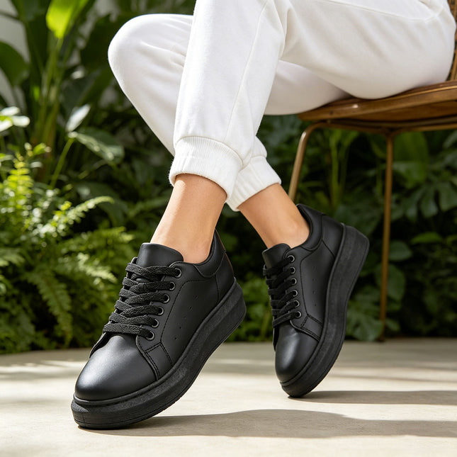 Pantofi Sport De Dama,Din piele ecologica,D1424,Negru