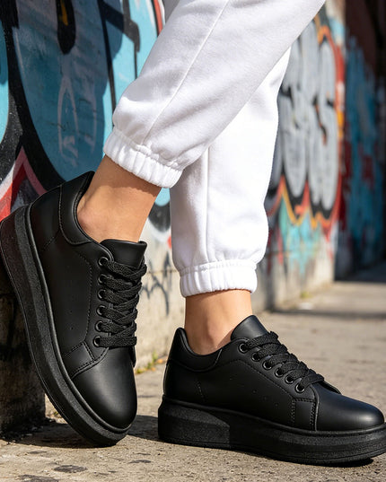 Pantofi Sport De Dama din piele ecologica, D1424 - Negru