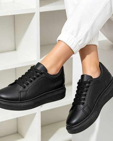 Pantofi Sport De Dama din piele ecologica, D1424 - Negru