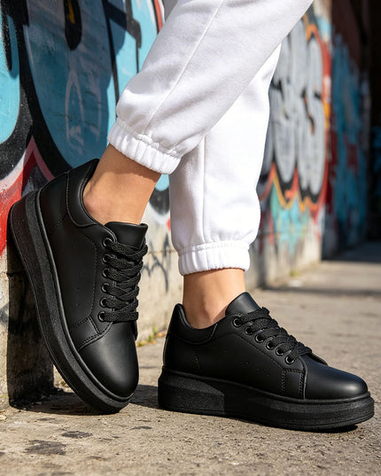 Pantofi Sport De Dama din piele ecologica, D1424 - Negru