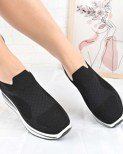 Pantofi Sport De Dama din material textil, D1492 - Negru