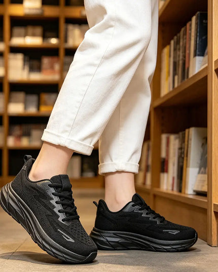 Pantofi sport de dama 0145, usori, din material textil - Negru