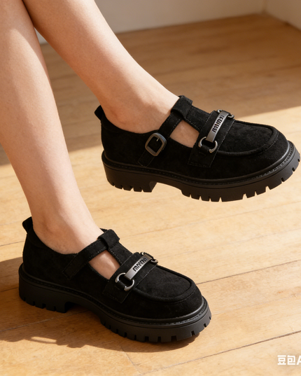 Pantofi casual de dama din piele ecologica intoarsa, P1267 - Negru