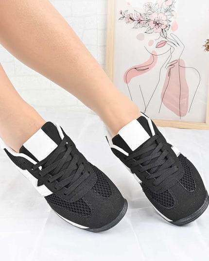 Pantofi Sport De Dama din material textil, D1497 - Negru
