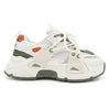 Pantofi sport de dama,Cu insertii de plasa,D1317,Alb cu Verde