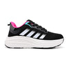 Pantofi sport de Dama, usori,din material textil,D1370,Negru cu Roz