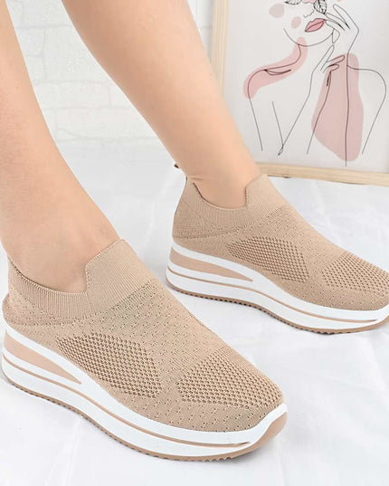 Pantofi Sport De Dama din material textil, D1492 - Khaki