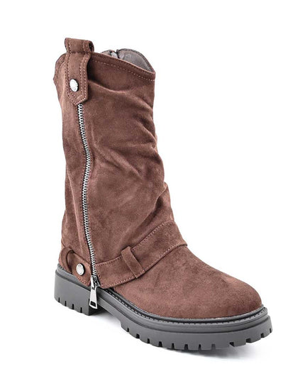 Ghete de dama,Din piele ecologica cu interior imblanit,GD1128,Maro