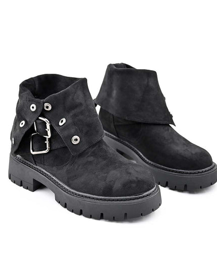 Ghete de dama,Din piele ecologica cu interior imblanit,GD1127,Negru