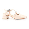 Pantofi casual de dama,Cu Toc Groasa,Din piele ecologica,P1288,Bej