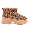 Cizme de dama,tip Ugg,Din piele ecologica intoarsa,imblanite,CD1052,Leopard