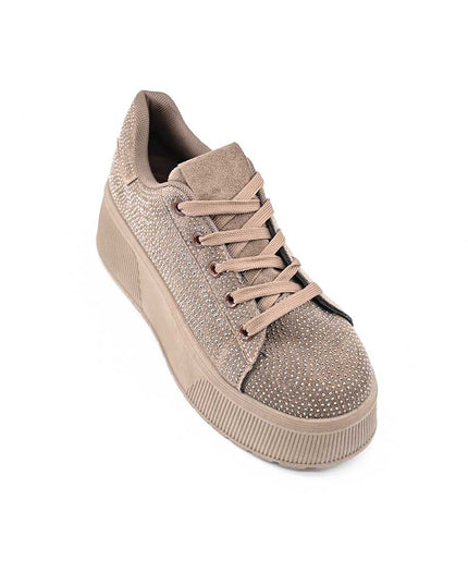Pantofi Sport De Dama,Cu platforma,Din Piele ecologica intoarsa,D1515,Kaki