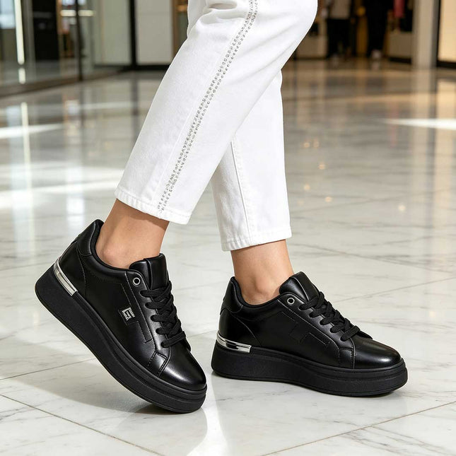 Pantofi Sport De Dama,Din Piele ecologica,D1511,Negru