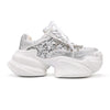 Pantofi sport De dama,Din material Textil Cu Strasuri,D1381, Alb