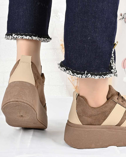 Pantofi Sport De Dama din Piele ecologica, D1482 - Maro
