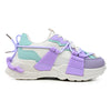 Pantofi sport de dama , din piele ecologica,1291,Bej cu Mov,