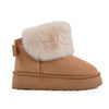 Cizme de dama,tip Ugg,Din piele ecologica intoarsa,imblanite,CD1056,Camel