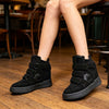 Pantofi Sport De Dama,Cu platforma,Din Piele ecologica intoarsa,D1512,Negru