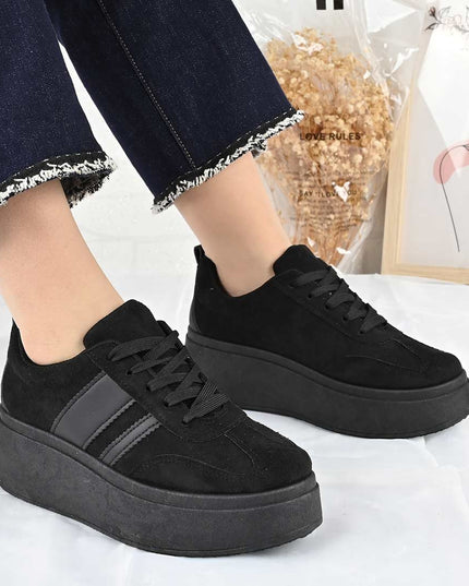 Pantofi Sport De Dama din Piele ecologica, D1482 - Negru