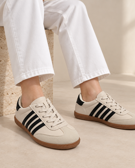 Pantofi sport de dama,D1303,Din piele ecologica,Bej
