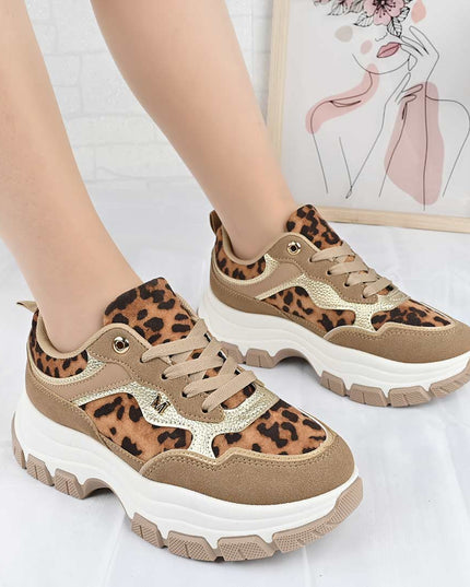 Pantofi Sport De Dama din Piele ecologica, D1499 - Leopard