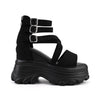 Sandale de dama,Cu platforma,Din Piele Ecologica,SA33,Negru