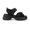 Sandale de dama,Cu platforma,Din Material Textil,SA66,Negru