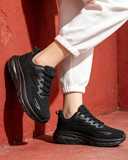 Pantofi sport de dama 0145, usori, din material textil - Negru