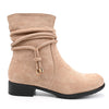 Botine de dama,Din piele ecologica intoarsa cu interior imblanit,BD1007,Kaki