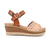 Sandale de dama,Cu platforma,Din Piele Ecologica,SA63,Bej