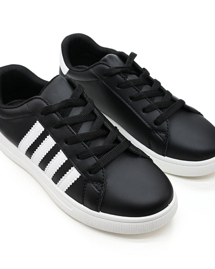 Pantofi sport de dama,D1310,Din piele ecologica,Negru cu Alb