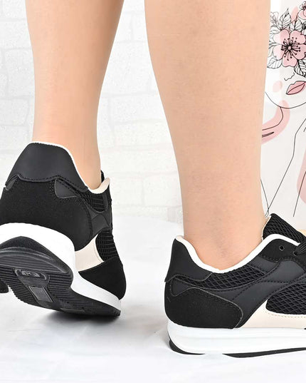 Pantofi Sport De Dama din material textil, D1495 - Negru