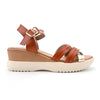 Sandale de dama,Cu platforma,Din Piele Ecologica,SA71,Camel