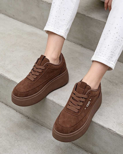 Pantofi Sport De Dama,Din Piele ecologica intoarsa,D1509,Maro