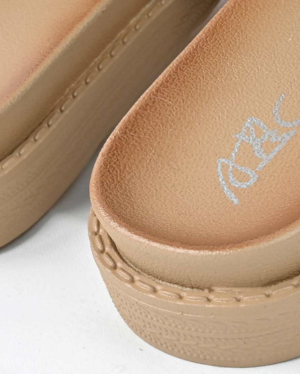 Papuci Casual De Dama din piele intoarsa ecologica, PD1091 - Maro