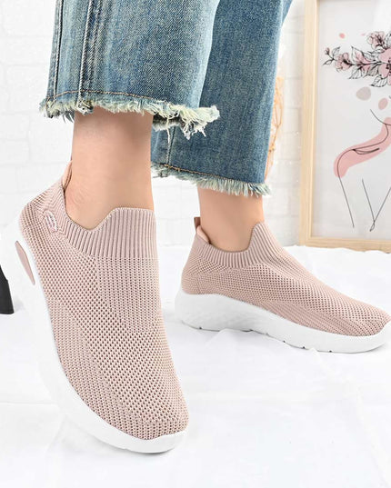 Pantofi sport De dama din material textil, D1402 - Roz