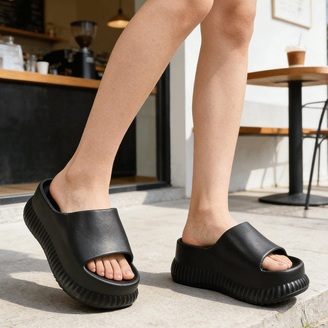 Papuci Casual De Dama din spuma, PD1099 - Negru