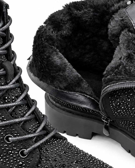 Ghete de dama,Din Piele Ecologica,cu interior imblanit,GD1137,Negru