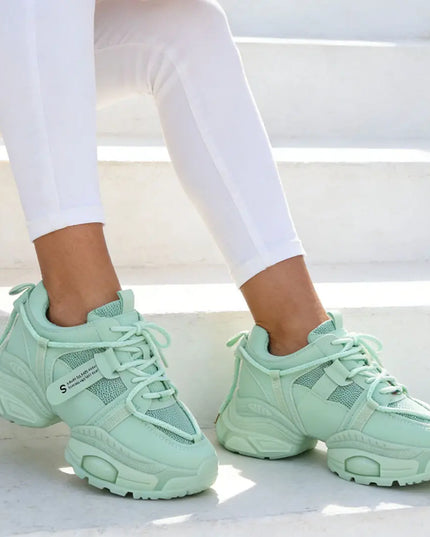 Pantofi sport De dama ,cu insertii de plasa,D1348,Verde deschis OEM