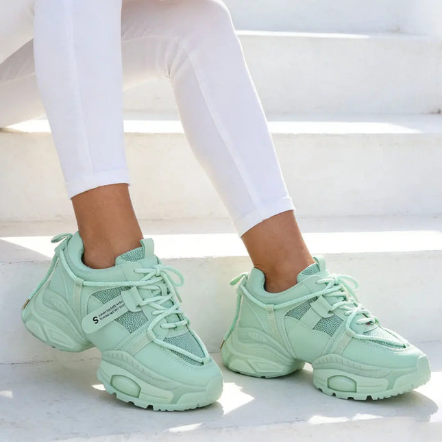 Pantofi sport De dama ,cu insertii de plasa,D1348,Verde deschis OEM