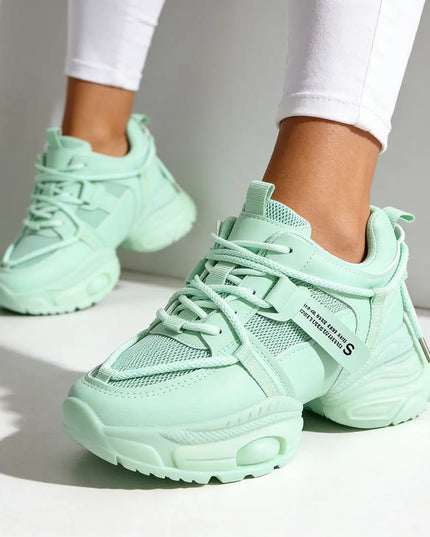 Pantofi sport De dama ,cu insertii de plasa,D1348,Verde deschis OEM