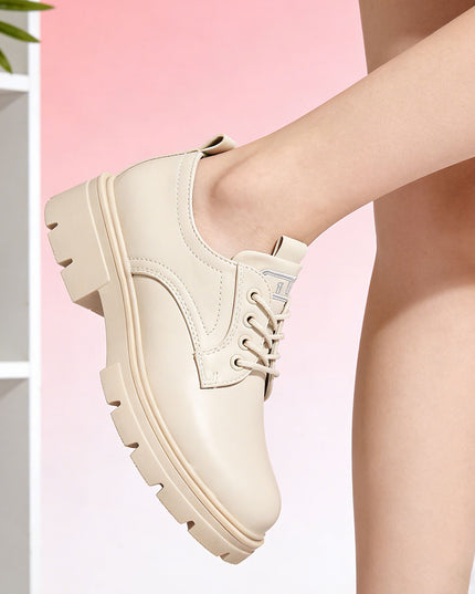 Pantofi casual de dama din piele ecologica, P1293 - Bej