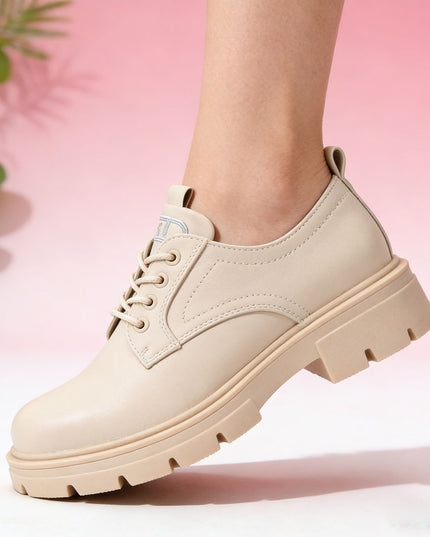 Pantofi casual de dama din piele ecologica, P1293 - Bej