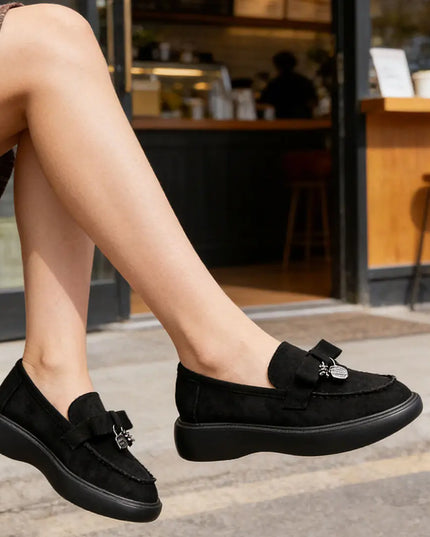 Pantofi casual de dama,Din piele ecologica intoarsa,P1251,Negru OEM