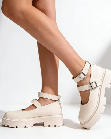 Pantofi casual de dama,Din piele ecologica,P1243,Bej OEM