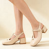 Pantofi casual de dama,Cu Toc Groasa,Din piele ecologica,P1280,Bej
