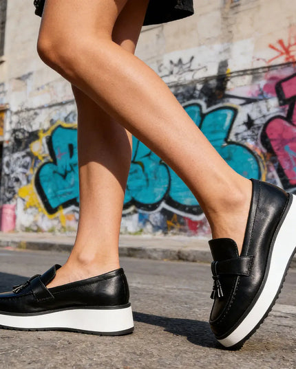 Pantofi casual de dama,Din piele ecologica,P1240,Negru OEM