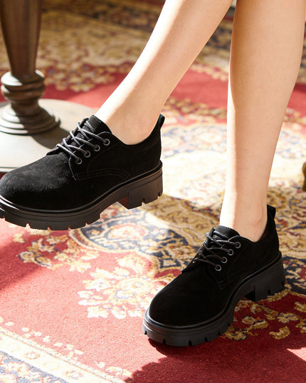 Pantofi casual de dama din piele ecologica intoarsa, P1284 - Negru