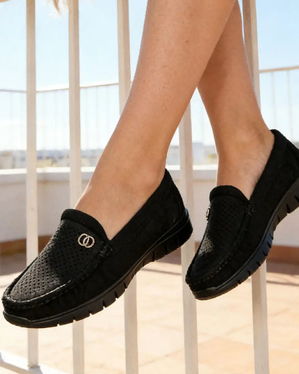 Pantofi casual de dama,Usor,Din piele ecologica,Cu Brant din piele Naturala,P1264,Negru OEM